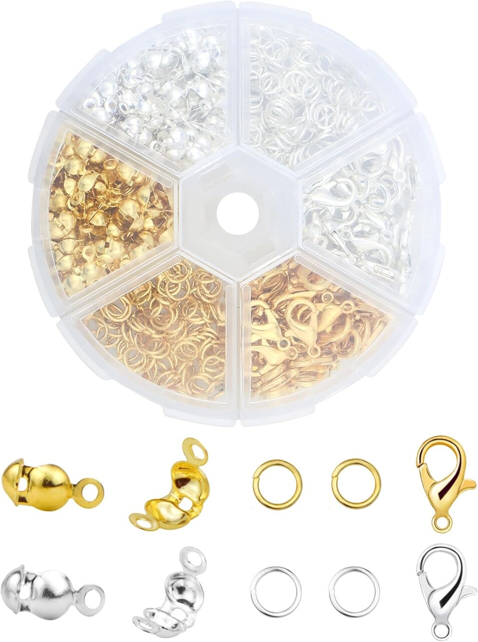 460 Pcs Jewelry Making Accessories 60 Pieces Lobster Claw Clasps(Gold, Platinum)